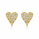 1.30 DEW Moissanite Heart Earring in 925 Yellow Gold Plated