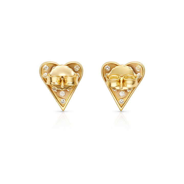 1.30 DEW Moissanite Heart Earring in 925 Yellow Gold Plated