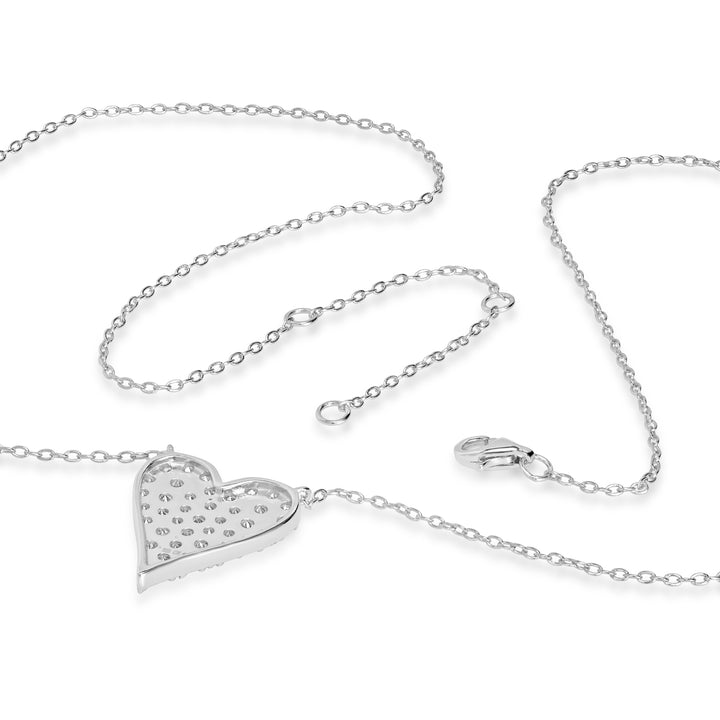 1.31 Cts Lab Grown Diamond Heart Necklace in 925 Platinum Plated