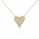 1.40 DEW Moissanite Heart Necklace in 925 Yellow Gold Plated