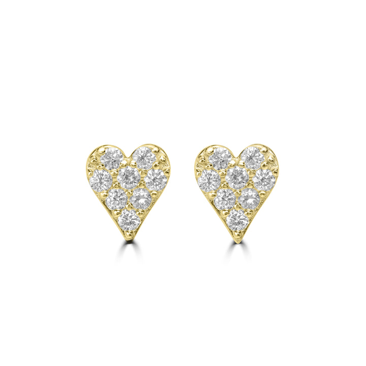 0.55 Cts Lab Grown Diamond Heart Earring in 925 Yellow Gold Plated