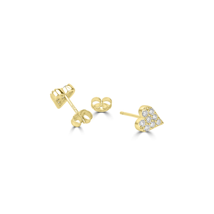 0.55 Cts Lab Grown Diamond Heart Earring in 925 Yellow Gold Plated
