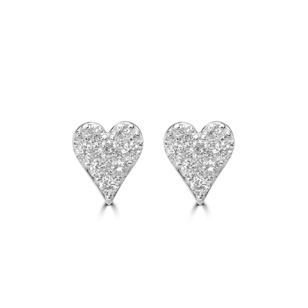 0.55 Cts Lab Grown Diamond Heart Earring in 925 Platinum Plated