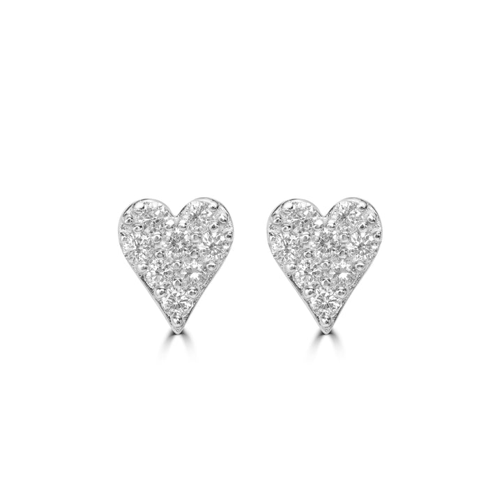 0.55 Cts Lab Grown Diamond Heart Earring in 925 Platinum Plated