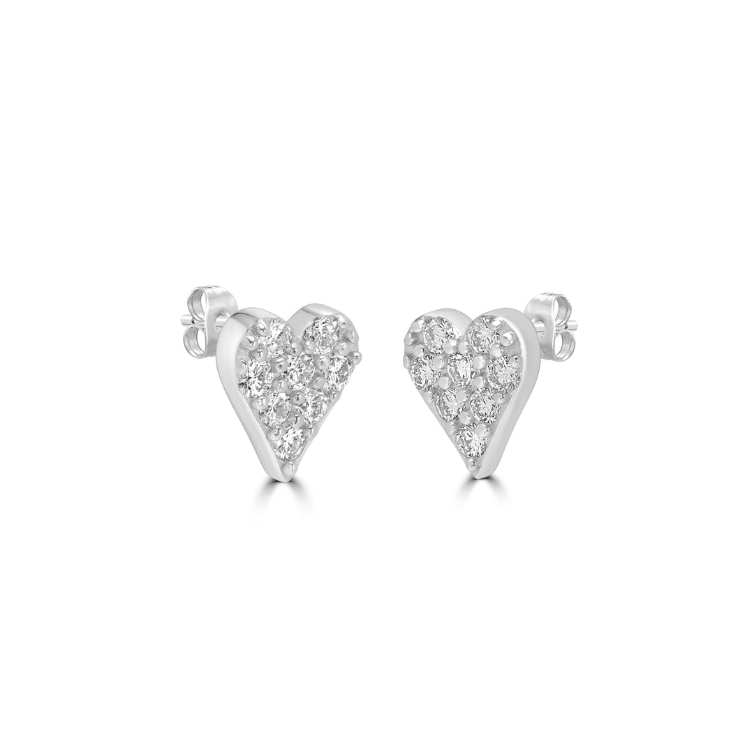 0.55 Cts Lab Grown Diamond Heart Earring in 925 Platinum Plated