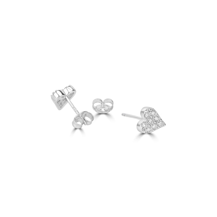 0.55 Cts Lab Grown Diamond Heart Earring in 925 Platinum Plated