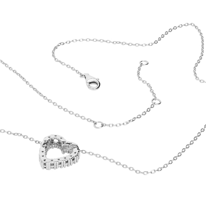 0.54 Cts Lab Grown Diamond Heart Necklace in 925 Platinum Plated