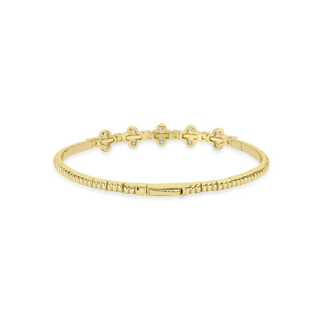 1.46 Cts Lab Grown Diamond Flex Bracelet in 925 Yellow Gold Plated