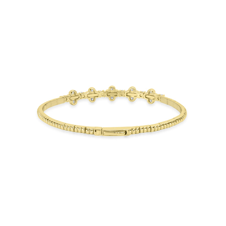 1.46 Cts Lab Grown Diamond Flex Bracelet in 925 Yellow Gold Plated