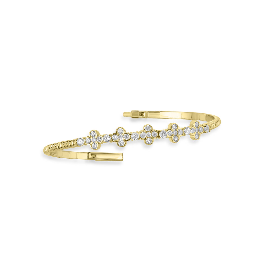 1.46 Cts Lab Grown Diamond Flex Bracelet in 925 Yellow Gold Plated