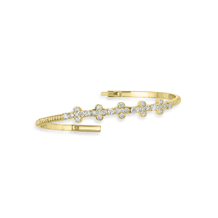1.46 Cts Lab Grown Diamond Flex Bracelet in 925 Yellow Gold Plated