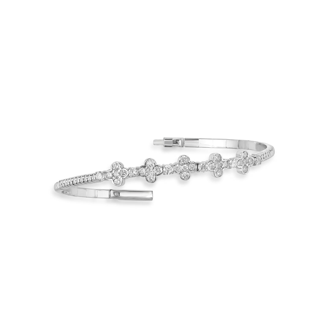 1.46 Cts Lab Grown Diamond Flex Bracelet in 925 Platinum Plated