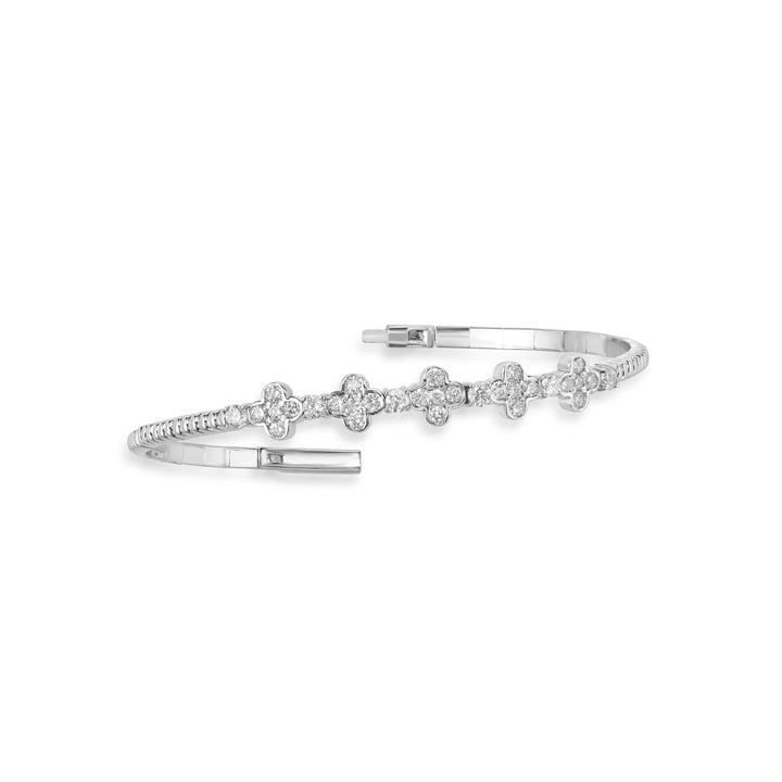 1.46 Cts Lab Grown Diamond Flex Bracelet in 925 Platinum Plated