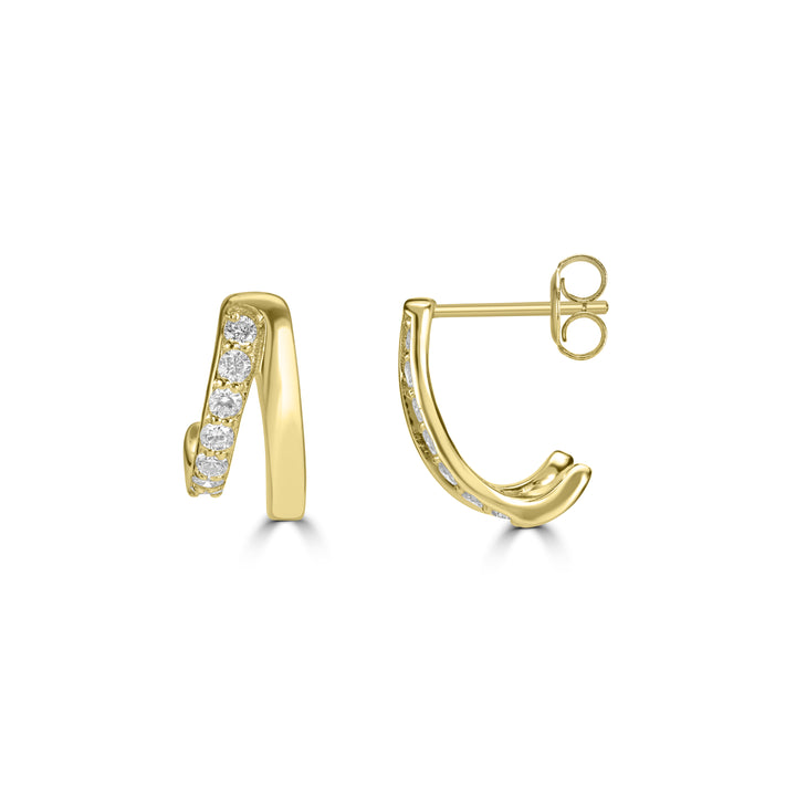0.47 Cts Lab Grown Diamond Stud Earring in 925 Yellow Gold Plated