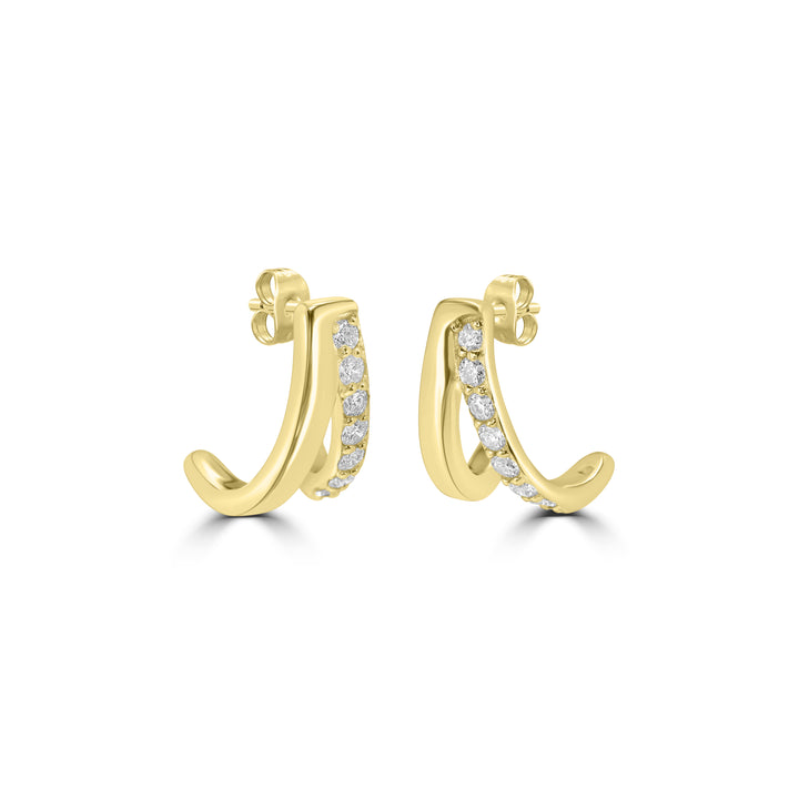 0.47 Cts Lab Grown Diamond Stud Earring in 925 Yellow Gold Plated