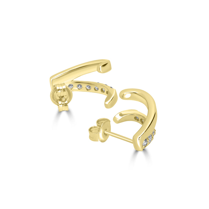 0.47 Cts Lab Grown Diamond Stud Earring in 925 Yellow Gold Plated