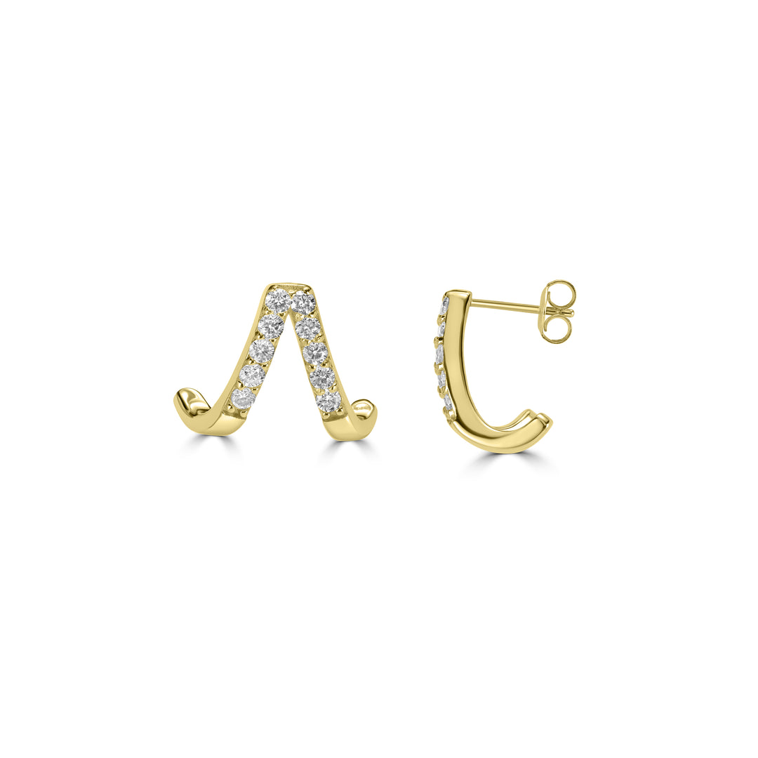 1.14 Cts Lab Grown Diamond Stud Earring in 925 Yellow Gold Plated