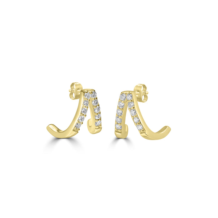 1.14 Cts Lab Grown Diamond Stud Earring in 925 Yellow Gold Plated