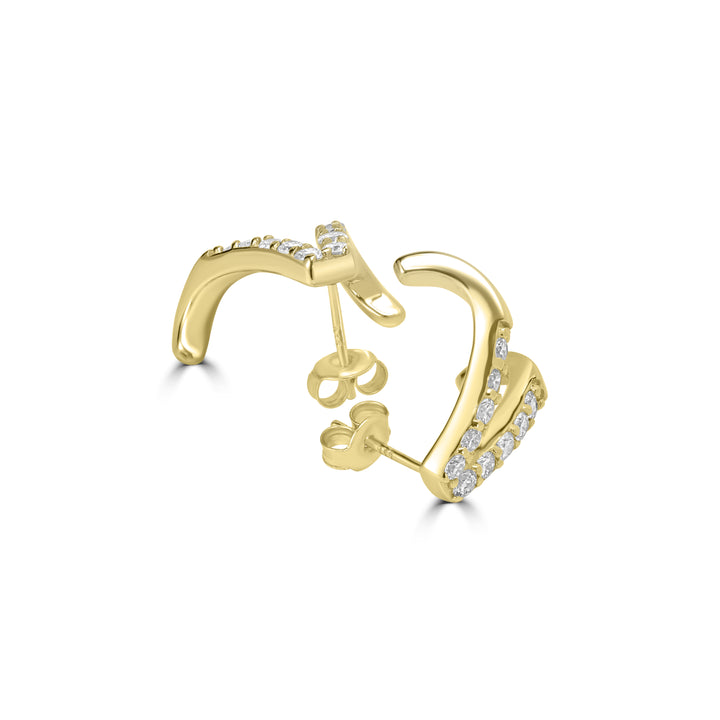1.14 Cts Lab Grown Diamond Stud Earring in 925 Yellow Gold Plated