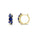 3.20 Cts Sapphire Hoop Earring With 0.20 Cts Lab Grown Diamond in 925 Yellow Gold Plated