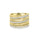 1.01 Cts Lab Grown Diamond Multi Row Ring in 925 Yellow Gold Plated