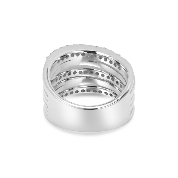 1.01 Cts Lab Grown Diamond Multi Row Ring in 925 Platinum Plated