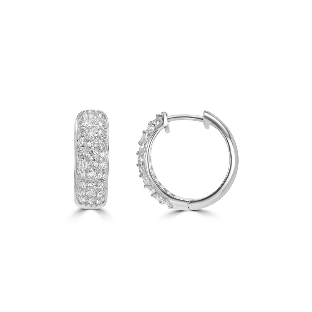 1.52 Cts Lab Grown Diamond Hoop Earring in 925 Platinum Plated