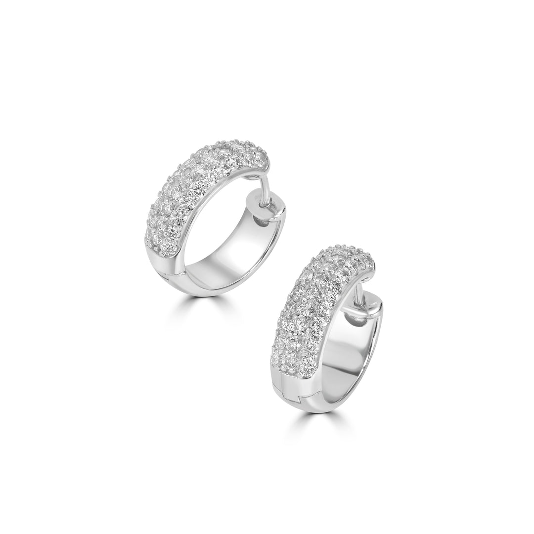 1.52 Cts Lab Grown Diamond Hoop Earring in 925 Platinum Plated