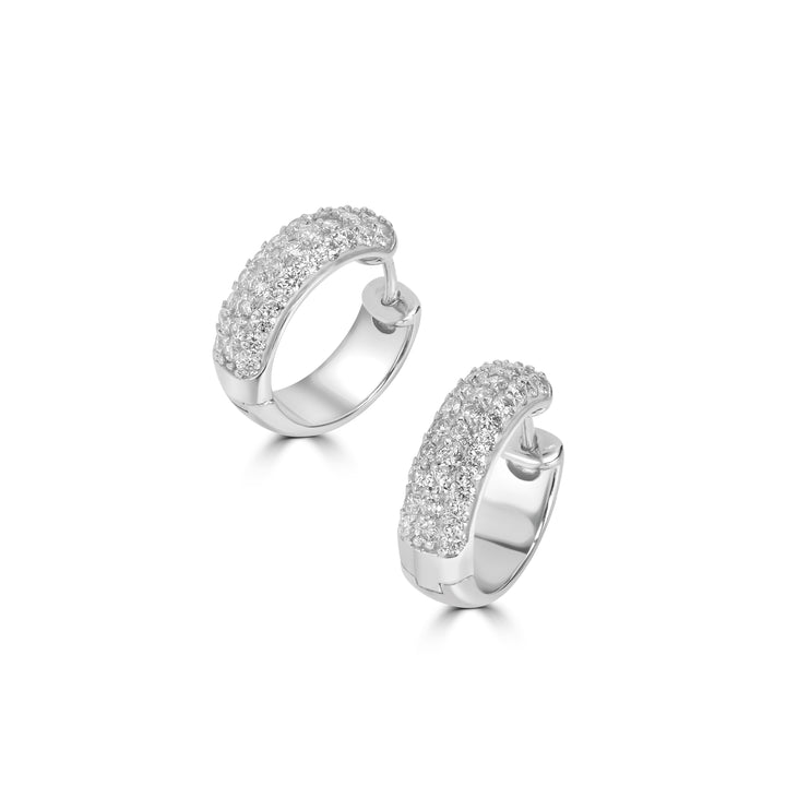 1.52 Cts Lab Grown Diamond Hoop Earring in 925 Platinum Plated
