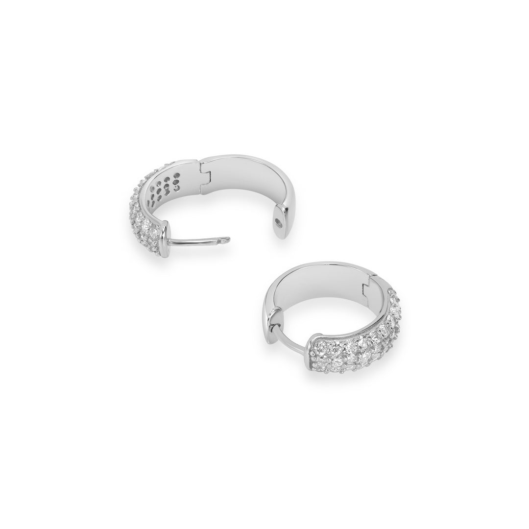 1.52 Cts Lab Grown Diamond Hoop Earring in 925 Platinum Plated