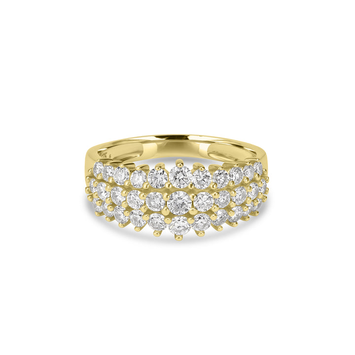 1.15 Cts Lab Grown Diamond Cluster Ring in 925 Yellow Gold Plated