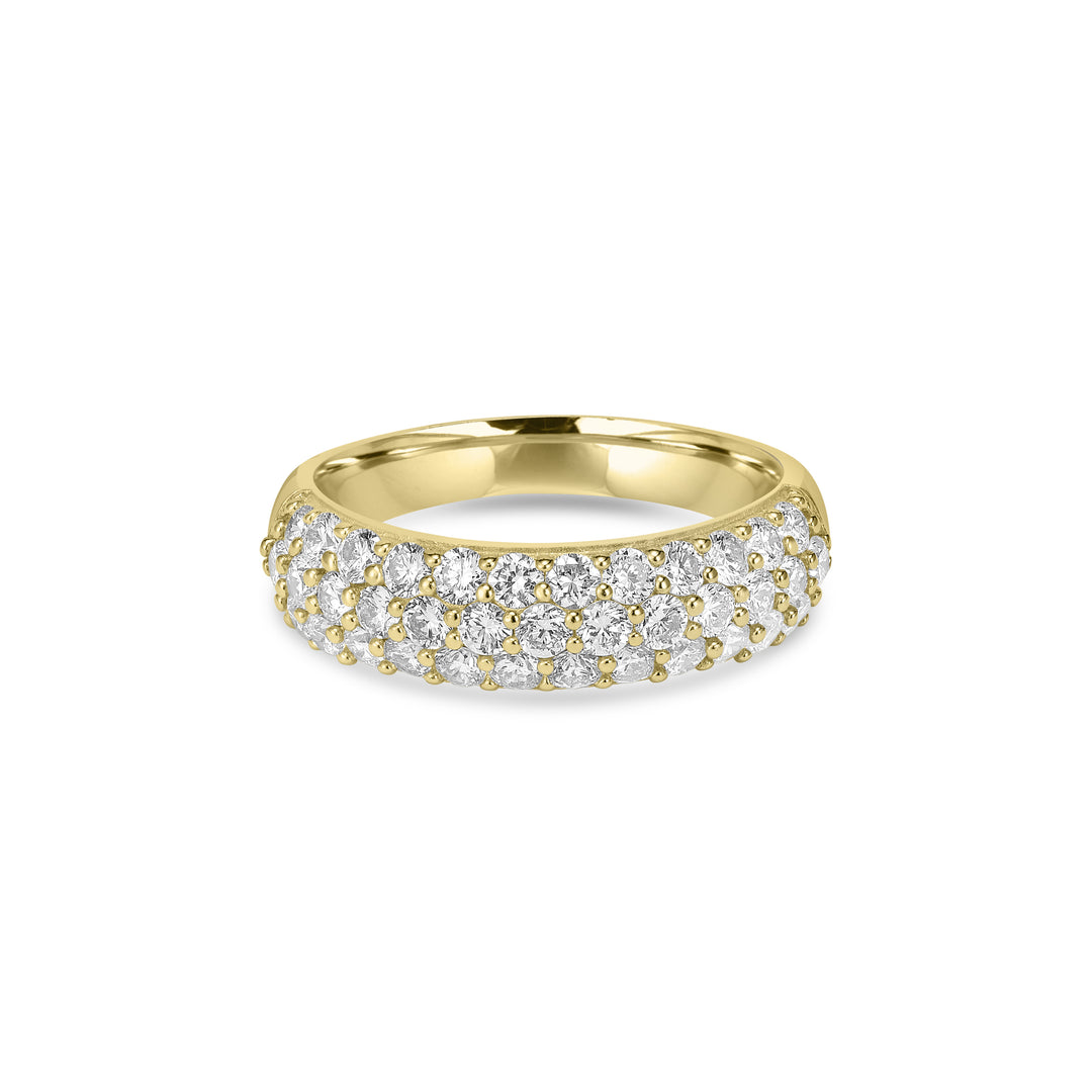 1.19 Cts Lab Grown Diamond Cluster Ring in 925 Yellow Gold Plated