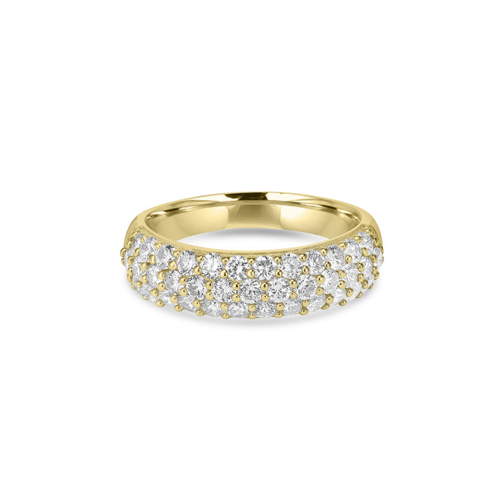 1.19 Cts Lab Grown Diamond Cluster Ring in 925 Yellow Gold Plated