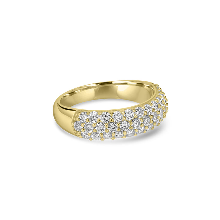 1.19 Cts Lab Grown Diamond Cluster Ring in 925 Yellow Gold Plated