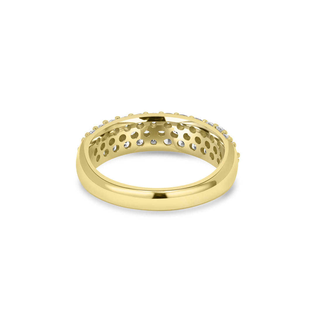 1.19 Cts Lab Grown Diamond Cluster Ring in 925 Yellow Gold Plated