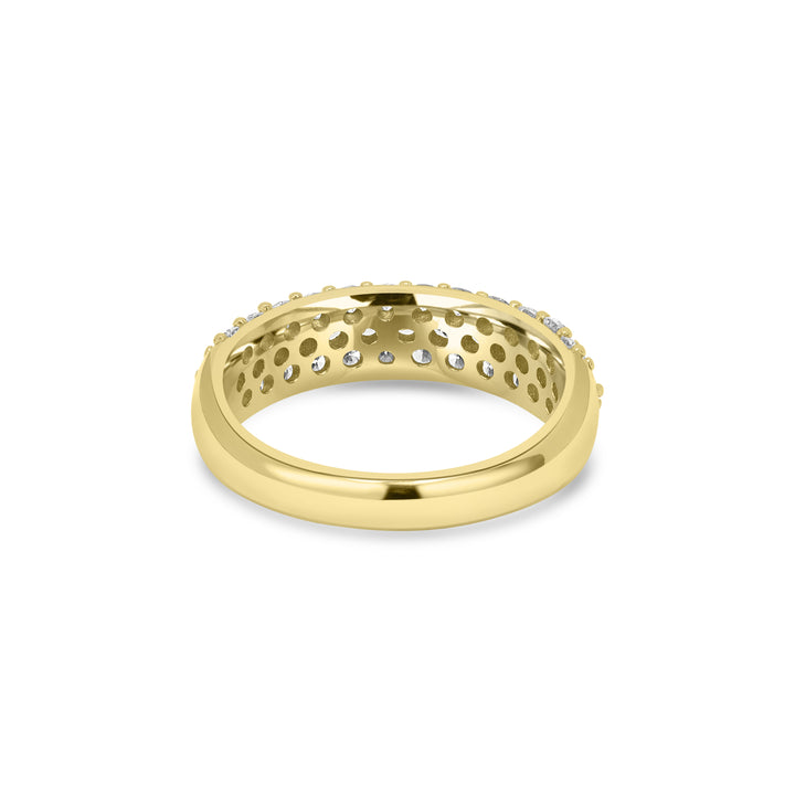 1.19 Cts Lab Grown Diamond Cluster Ring in 925 Yellow Gold Plated