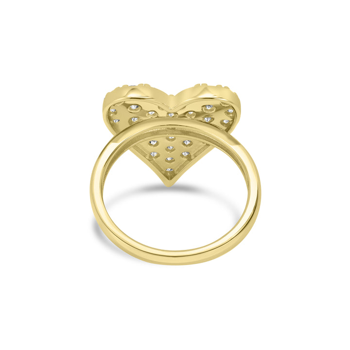 1.31 Cts Lab Grown Diamond Heart Ring in 925 Yellow Gold Plated