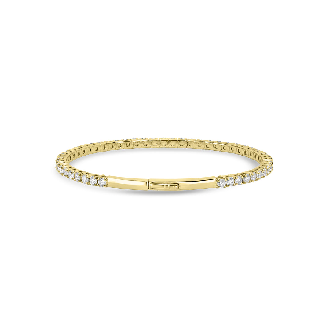 5.17 Cts Lab Grown Diamond Flex Bracelet in 925 Yellow Gold Plated