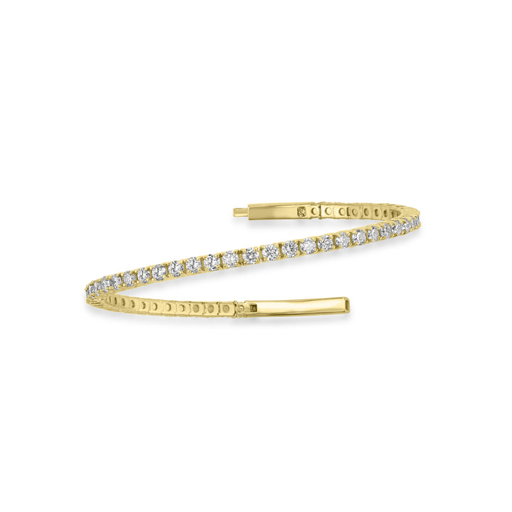 5.17 Cts Lab Grown Diamond Flex Bracelet in 925 Yellow Gold Plated