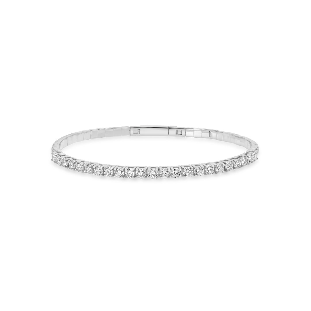 2.43 Cts Lab Grown Diamond Flex Bracelet in 925 Platinum Plated