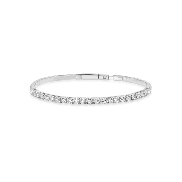 2.43 Cts Lab Grown Diamond Flex Bracelet in 925 Platinum Plated