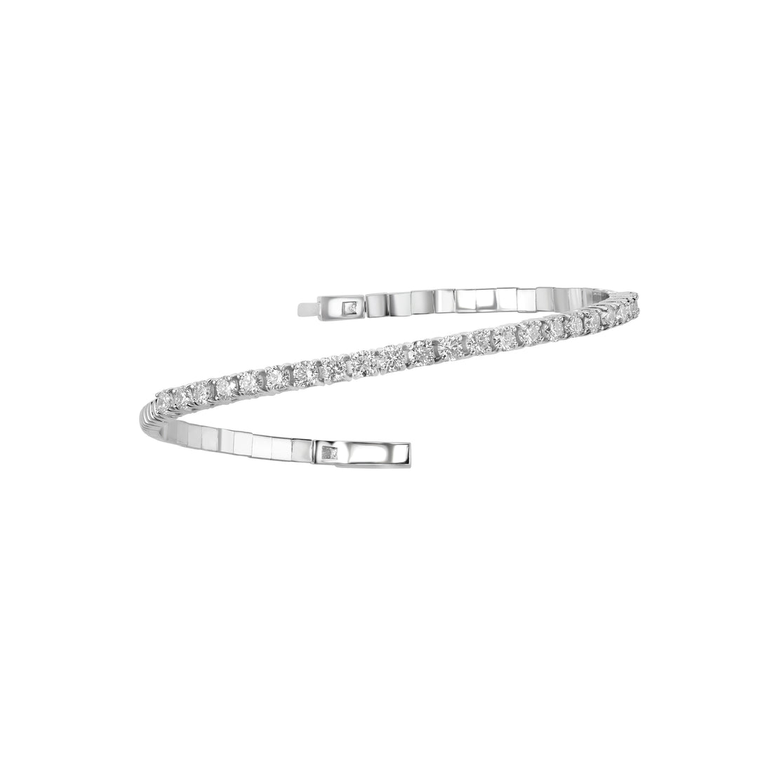 2.43 Cts Lab Grown Diamond Flex Bracelet in 925 Platinum Plated