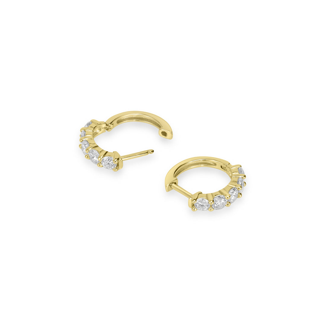 1.12 Cts Lab Grown Diamond Hoop Earring in 925 Yellow Gold Plated