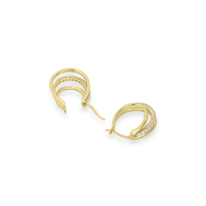 0.71 Cts Lab Grown Diamond Hoop Earring in 925 Yellow Gold Plated