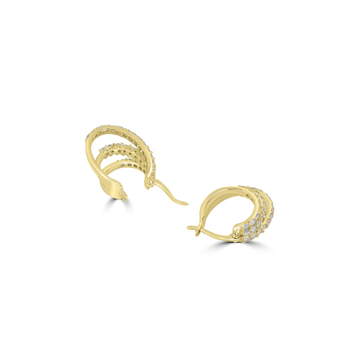 1.45 Cts Lab Grown Diamond Hoop Earring in 925 Yellow Gold Plated