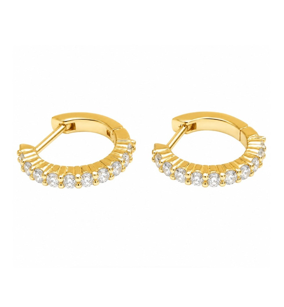 0.51 Ctw Lab Grown Diamond Hoop Earring in 925 Yellow Gold Plated