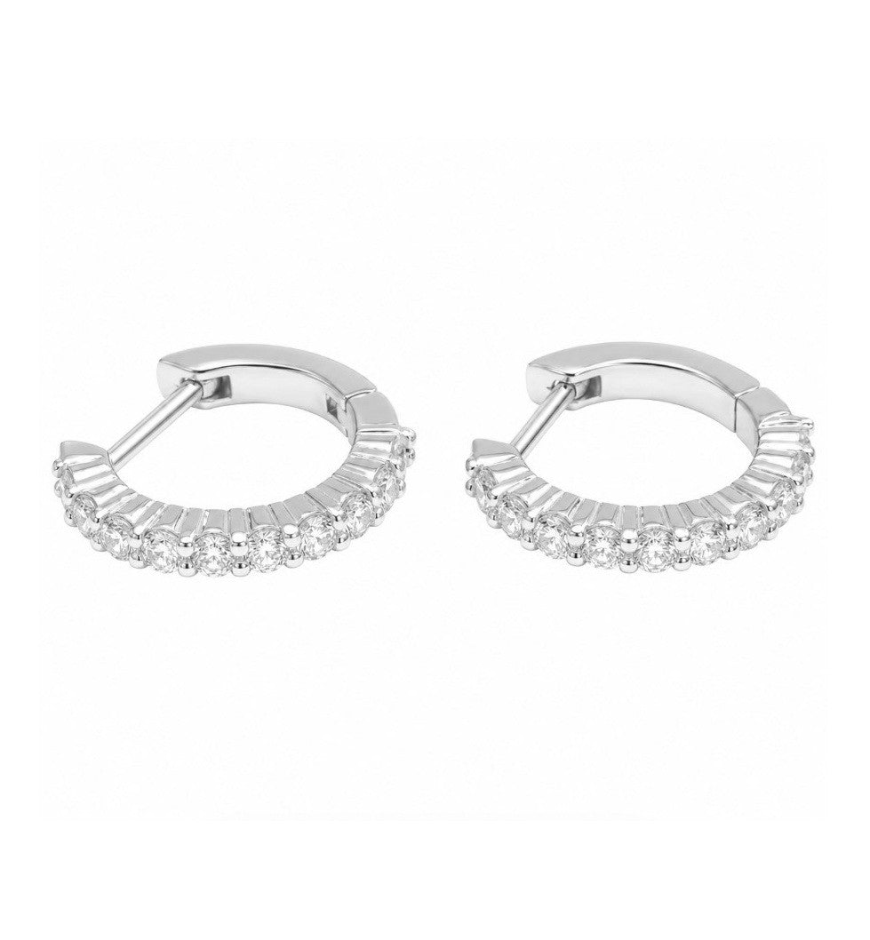 0.51 Ctw Lab Grown Diamond Hoop Earring in 925 Platinum Plated