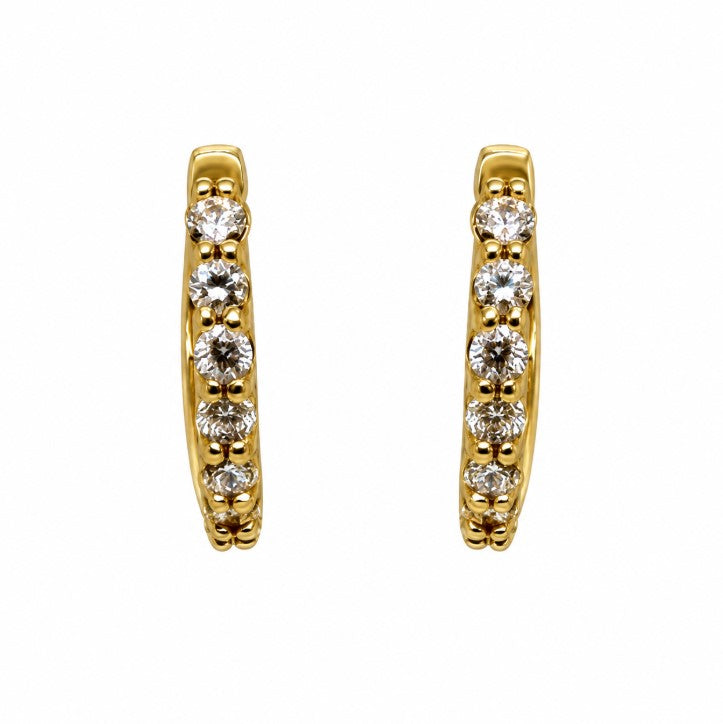 0.51 Ctw Lab Grown Diamond Hoop Earring in 925 Yellow Gold Plated