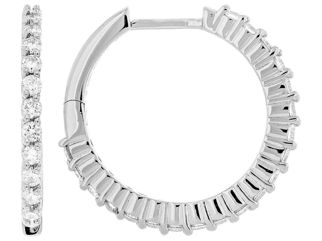 1.02 Cts Lab Grown Diamond Hoop Earring in 925 Platinum Plated