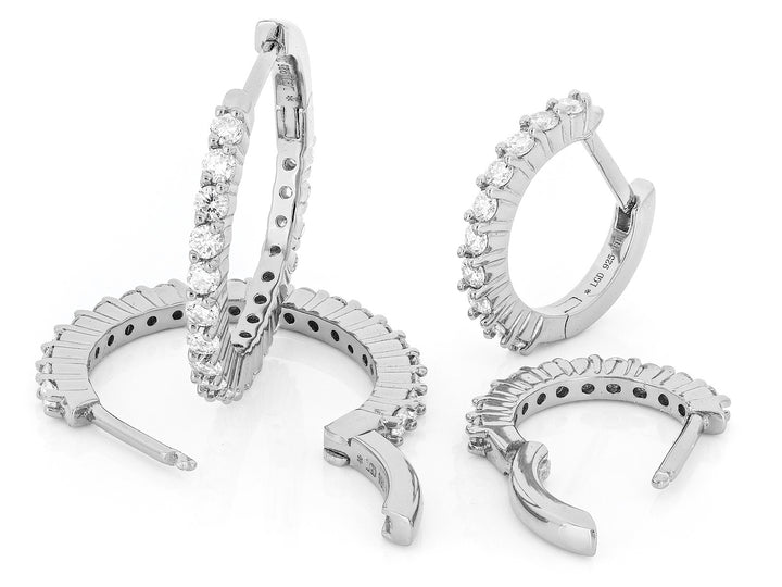 1.02 Cts Lab Grown Diamond Hoop Earring in 925 Platinum Plated
